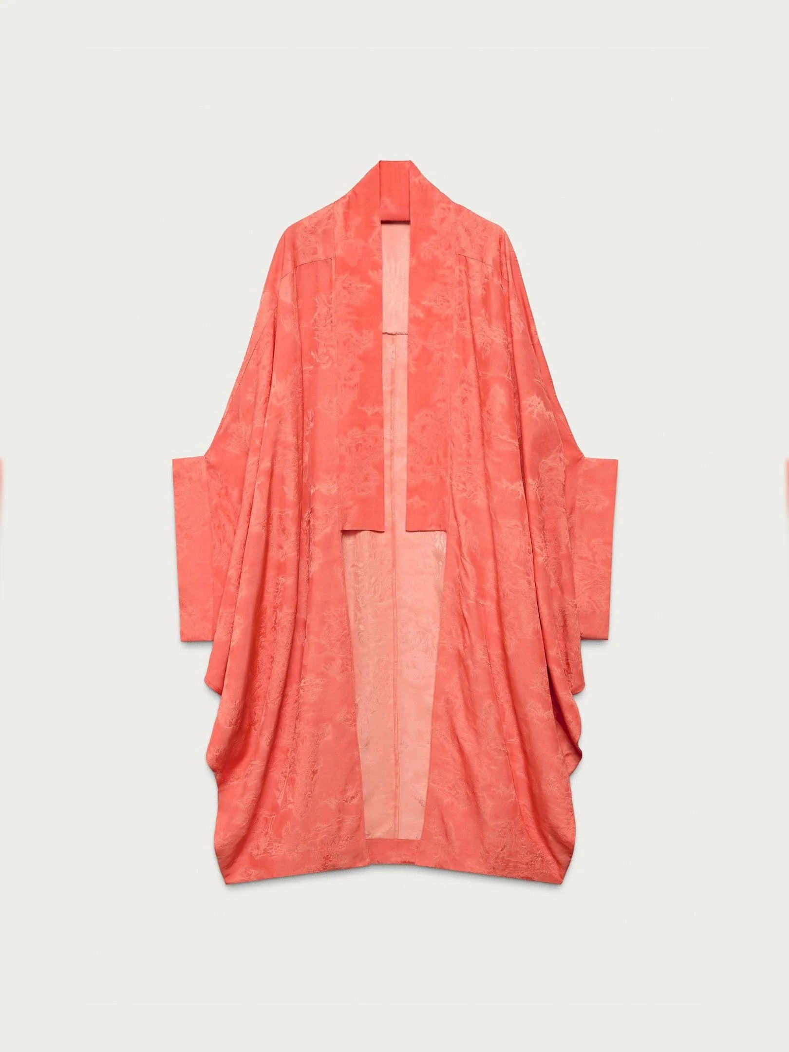 Cárdigan kimono naranja de jacquard