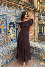 VESTIDO NOUR DE TUL ~ CHOCOLATE