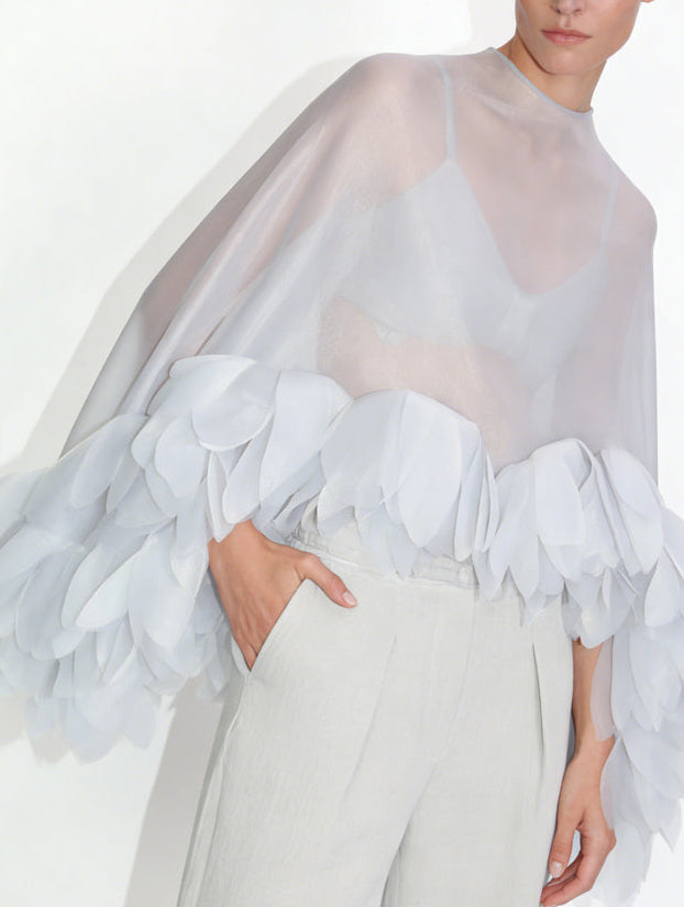 Top capa de organza transparente