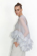 Top capa de organza transparente