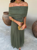 Vestido Largo Nour Verde militar