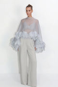 Top capa de organza transparente