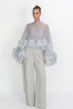 Top capa de organza transparente
