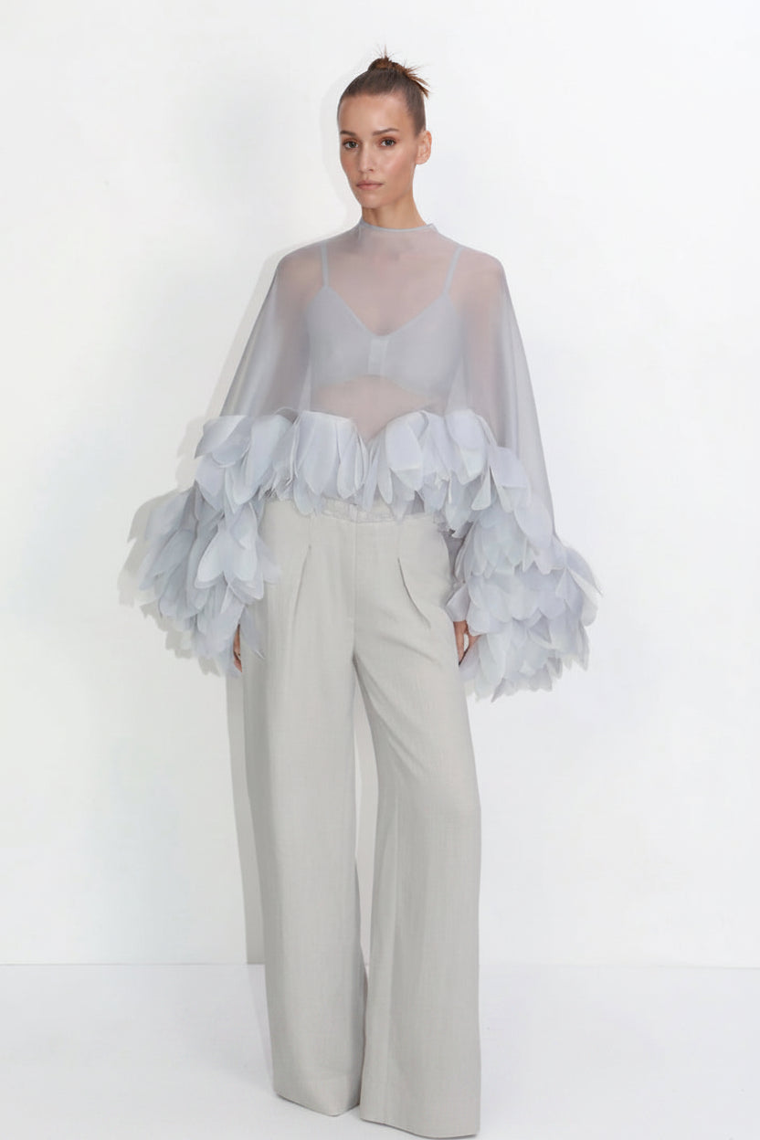 Top capa de organza transparente