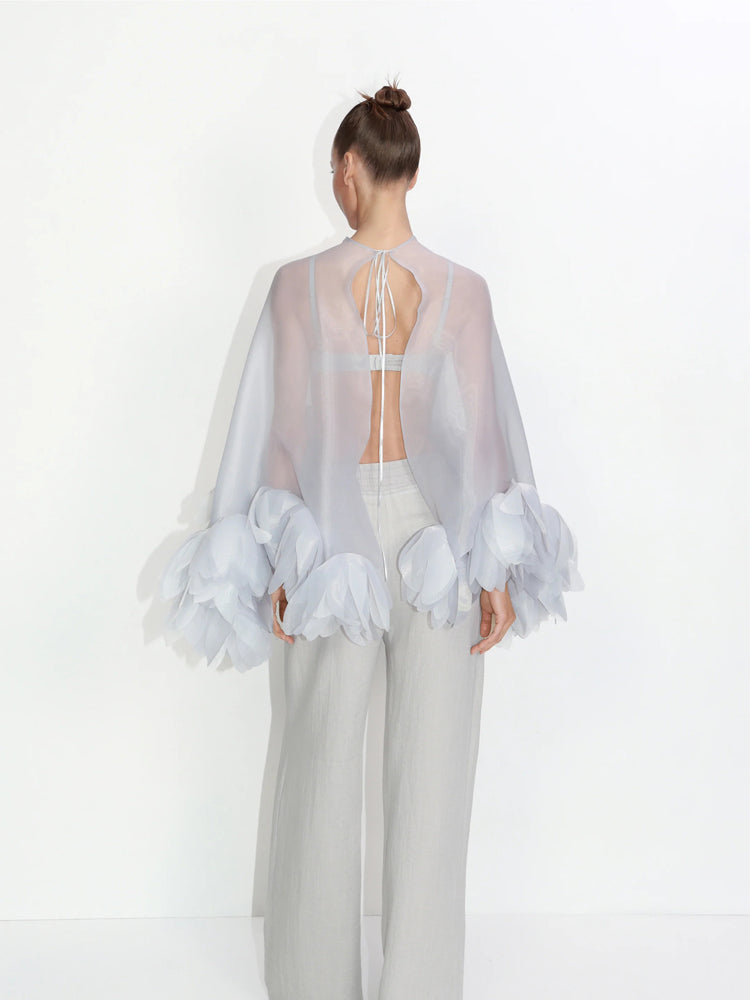 Top capa de organza transparente