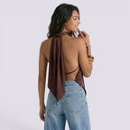 Top Halter Mujer Elegante Espalda Descubierta