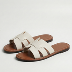 Sandalias Slide Planas con Efecto Piel