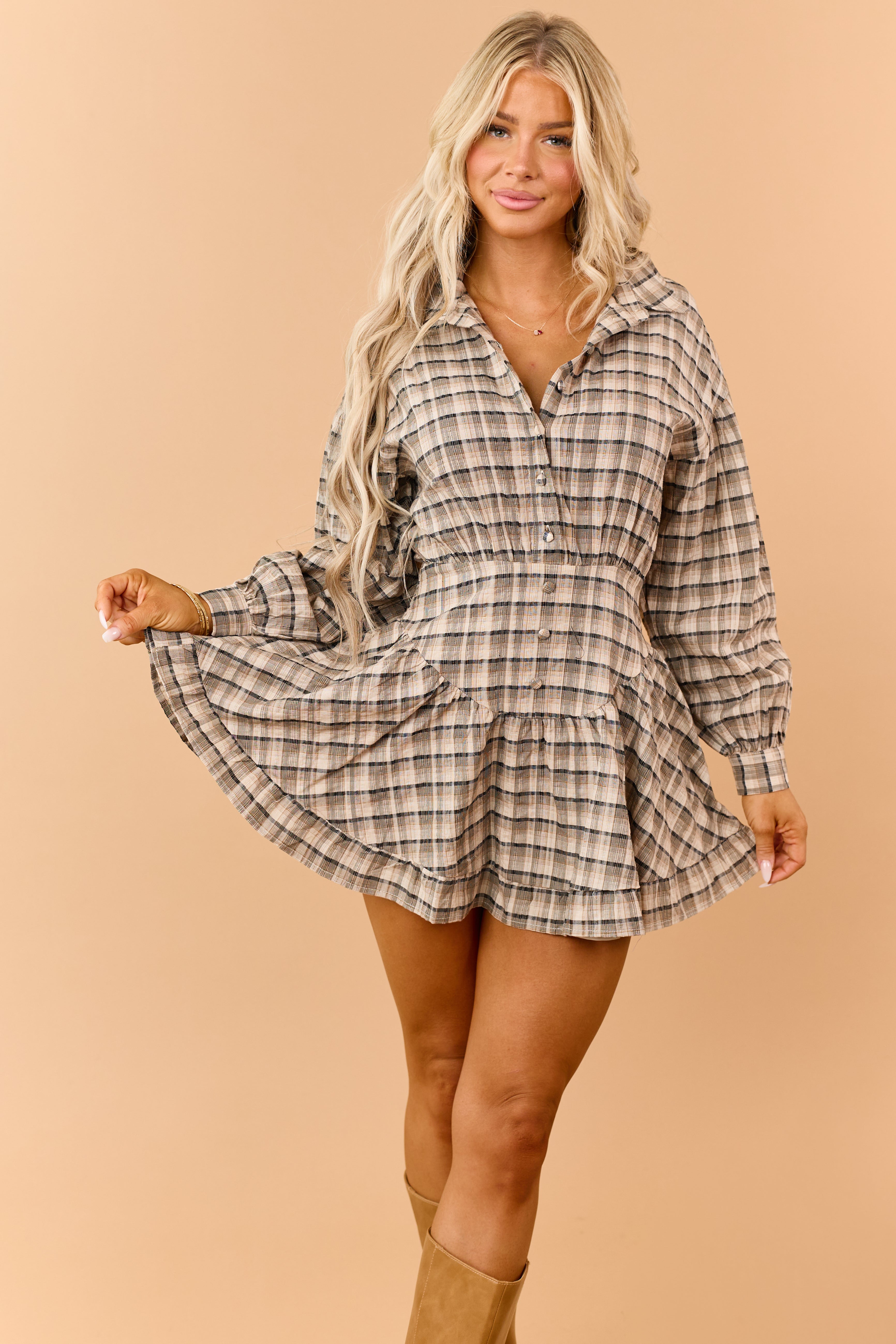 Vestido Lena mini de cuadros