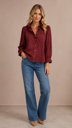 Blusa Bordado Floral Volante "Bloom"