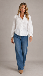 Blusa Bordado Floral Volante "Bloom"