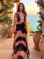 Vestido Nour con estampado Coral/Terracota