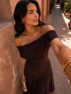 Vestido Nour de tul color marrón