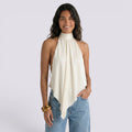 Top Halter Mujer Elegante Espalda Descubierta