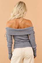 Jersey gris de punto trenzado