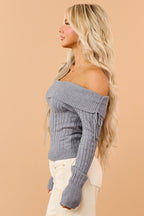 Jersey gris de punto trenzado