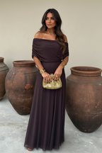 VESTIDO NOUR DE TUL ~ CHOCOLATE