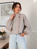 Chaqueta cropped a cuadros