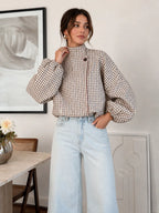 Chaqueta cropped a cuadros