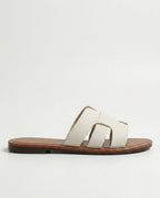 Sandalias Slide Planas con Efecto Piel