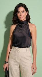 Top Satinado Halter