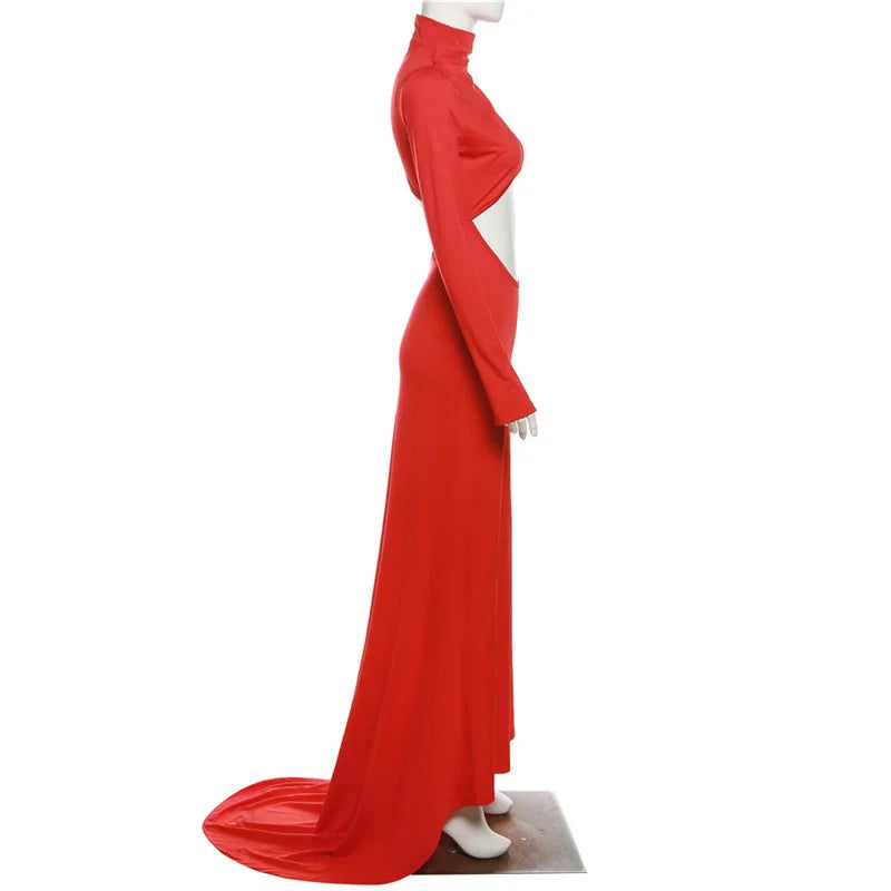Vestido Maxi Rojo Cut Out