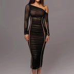 Vestido Maxi de Cuello Diagonal