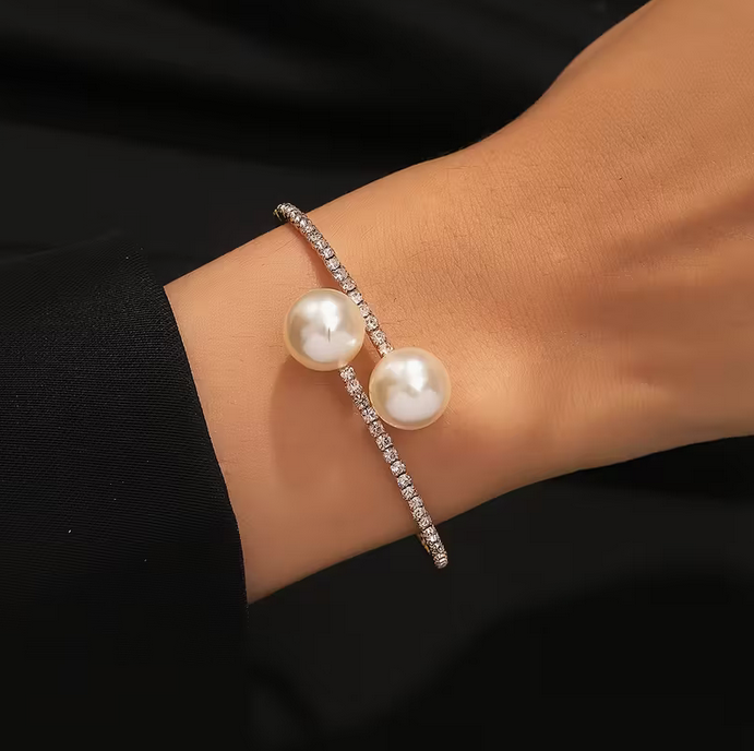 Brazalete de perlas diamante