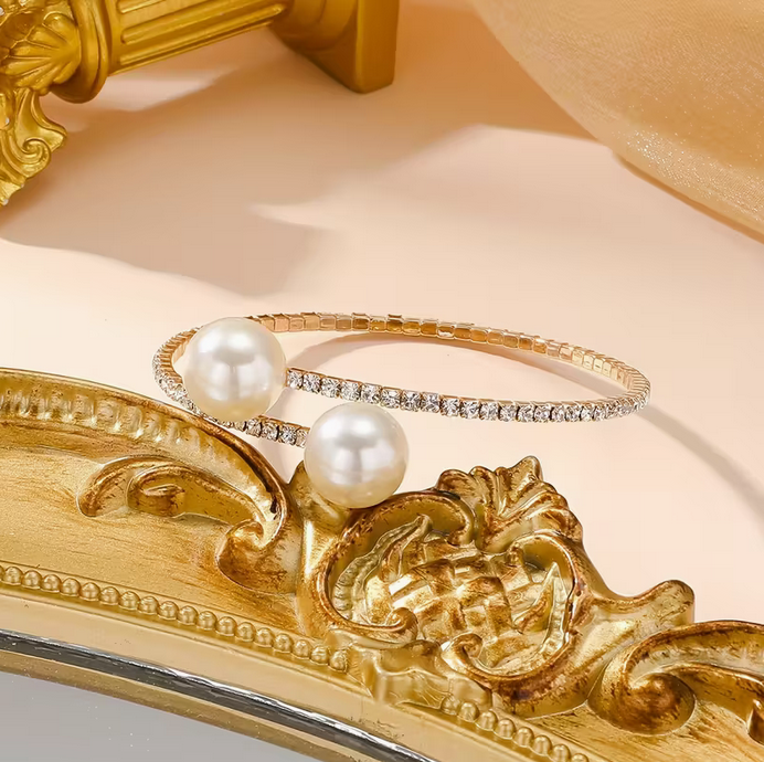 Brazalete de perlas diamante