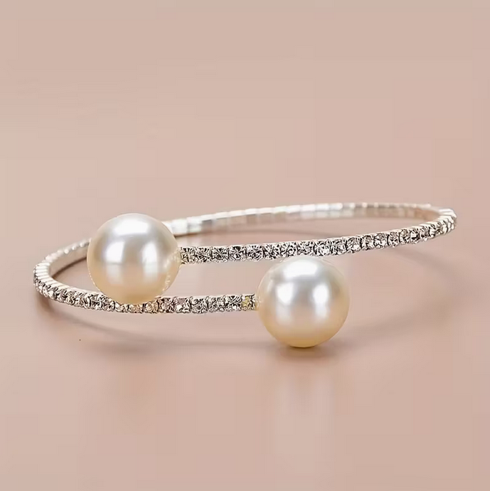 Brazalete de perlas diamante