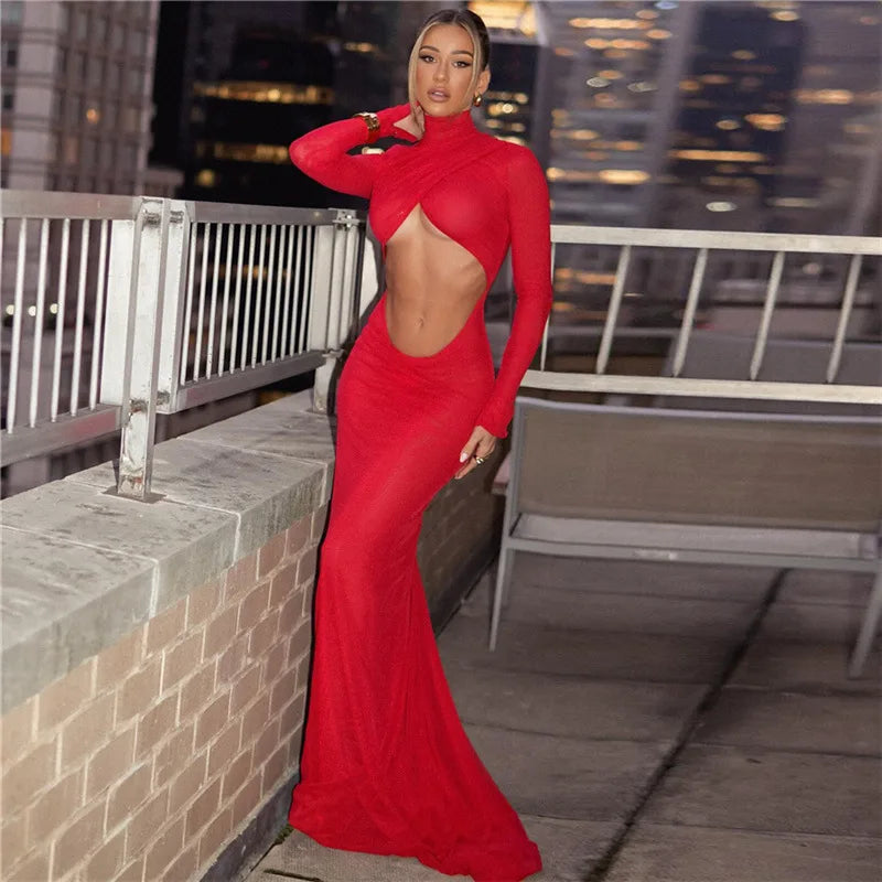 Vestido Maxi Rojo Cut Out