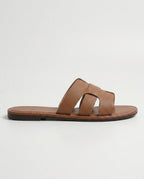 Sandalias Slide Planas con Efecto Piel