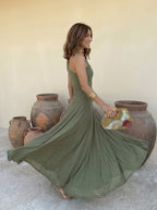Vestido Largo Nour Verde militar