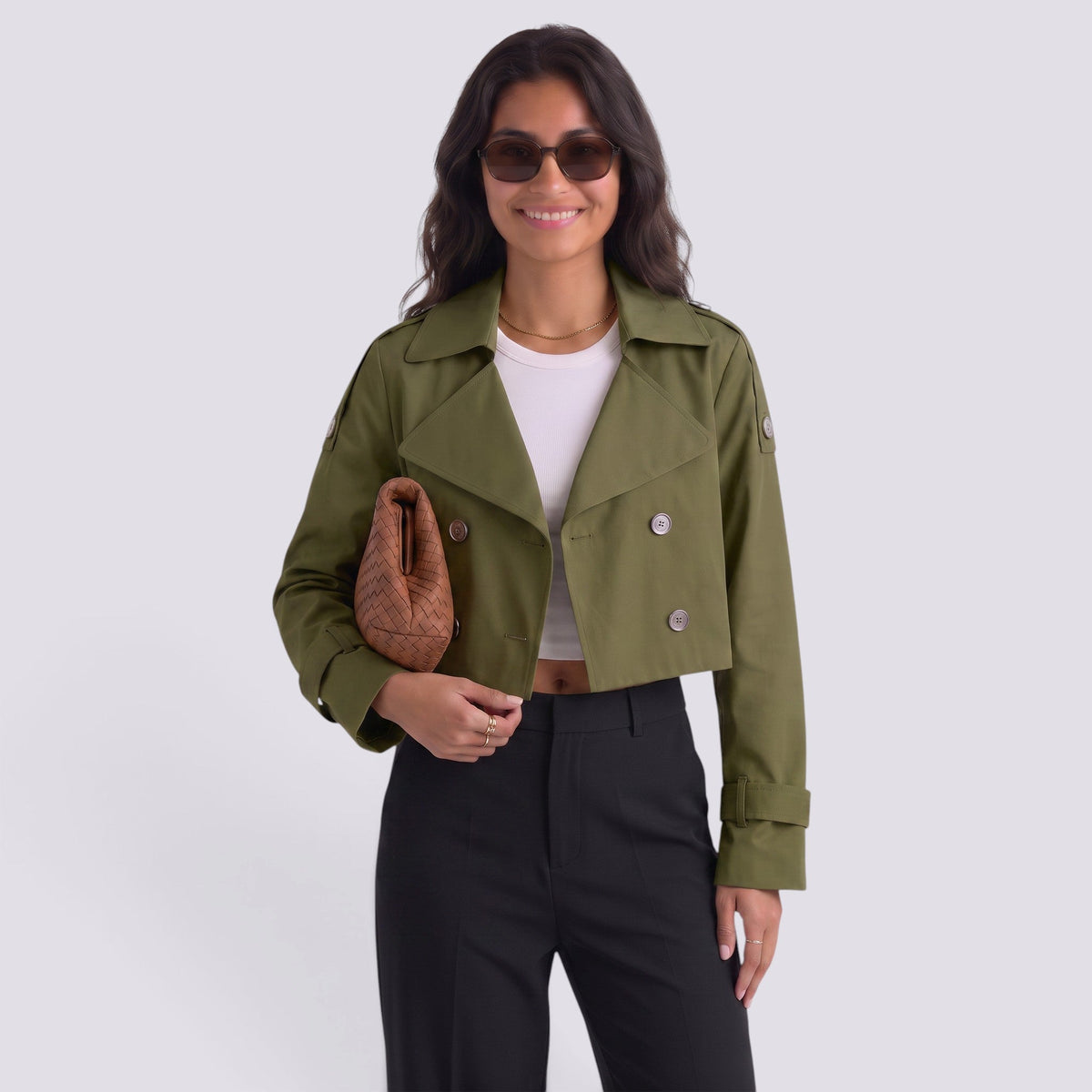 Chaqueta Corta Mujer Doble Botón