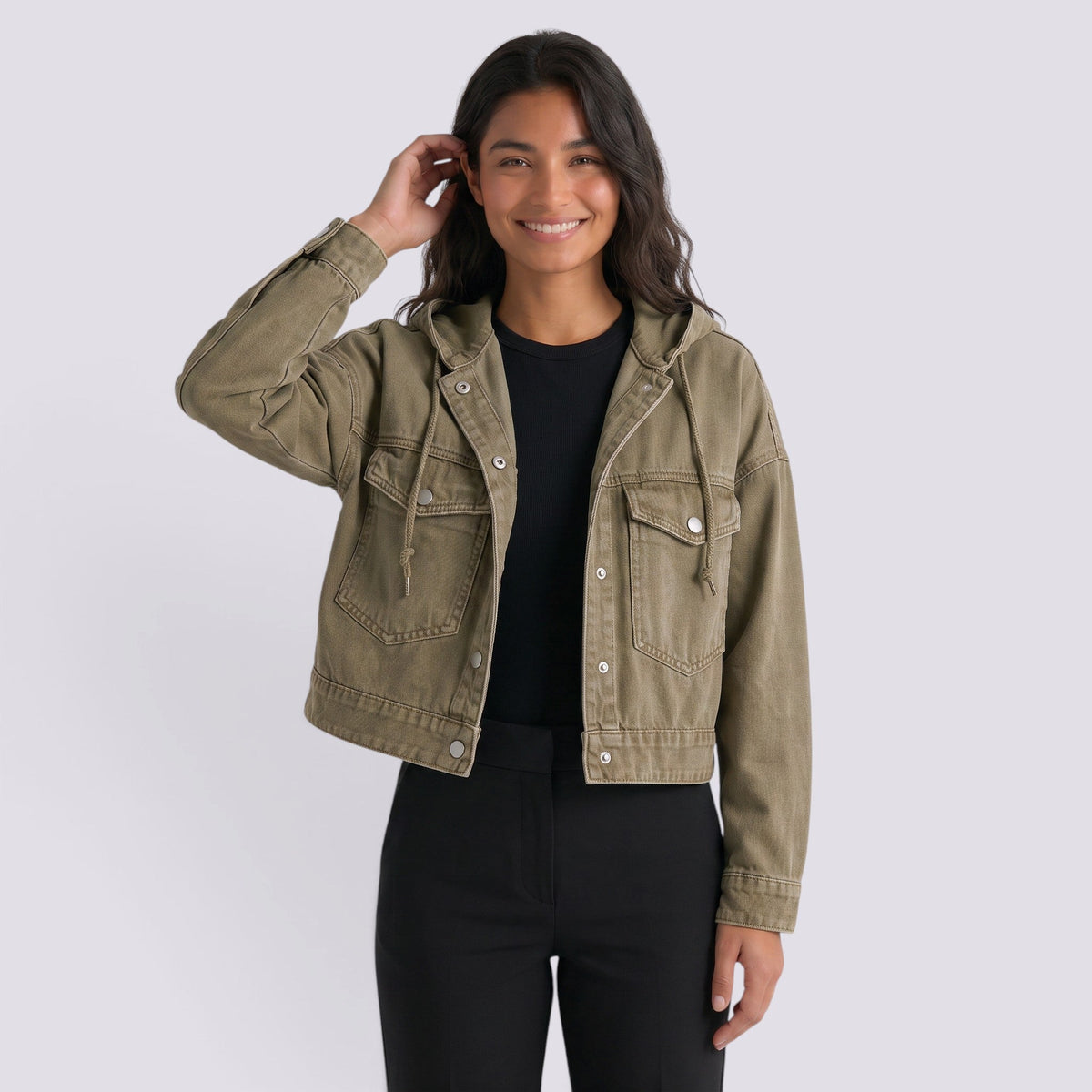 Chaqueta Vaquera con Capucha