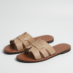 Sandalias Slide Planas con Efecto Piel