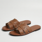 Sandalias Slide Planas con Efecto Piel