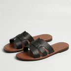 Sandalias Slide Planas con Efecto Piel