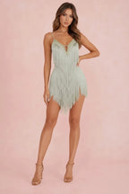 Vestido Aisha Flecos Sage