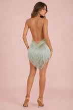 Vestido Aisha Flecos Sage