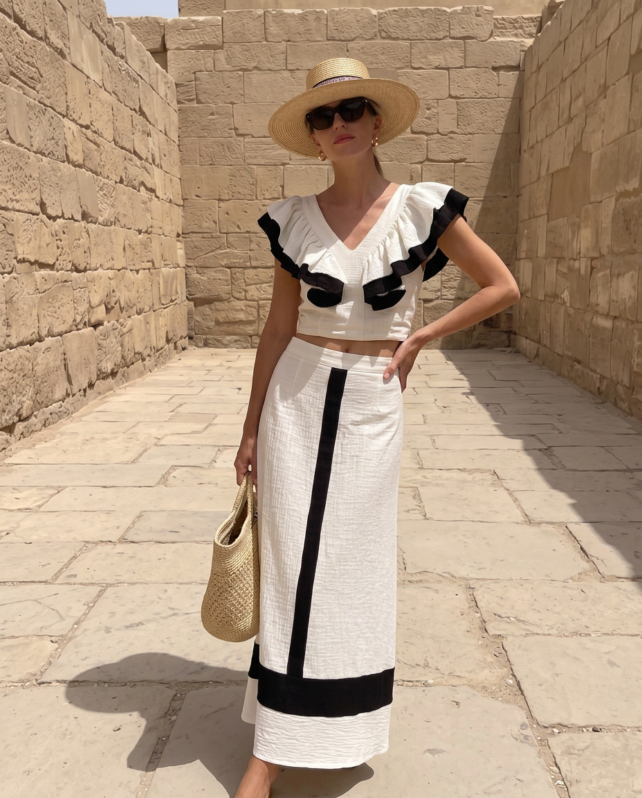 Conjunto Livia – Top con volantes y falda