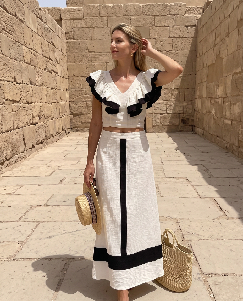 Conjunto Livia – Top con volantes y falda