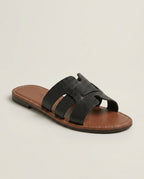 Sandalias Slide Planas con Efecto Piel