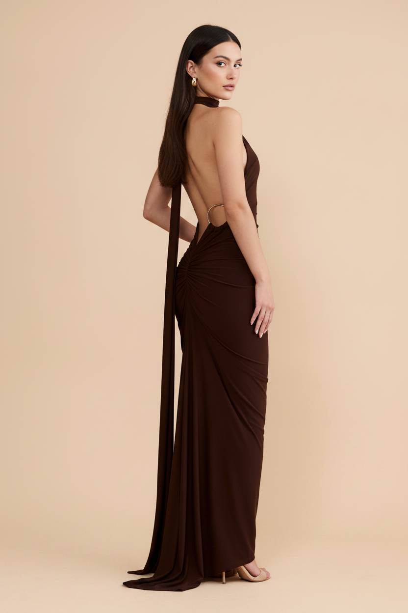 VESTIDO CONSTANTINA MARRÓN