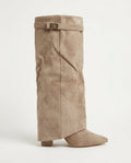 MONTLEIGH — Botas Efecto Ante con Detalle Dorado