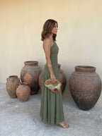 Vestido Largo Nour Verde militar