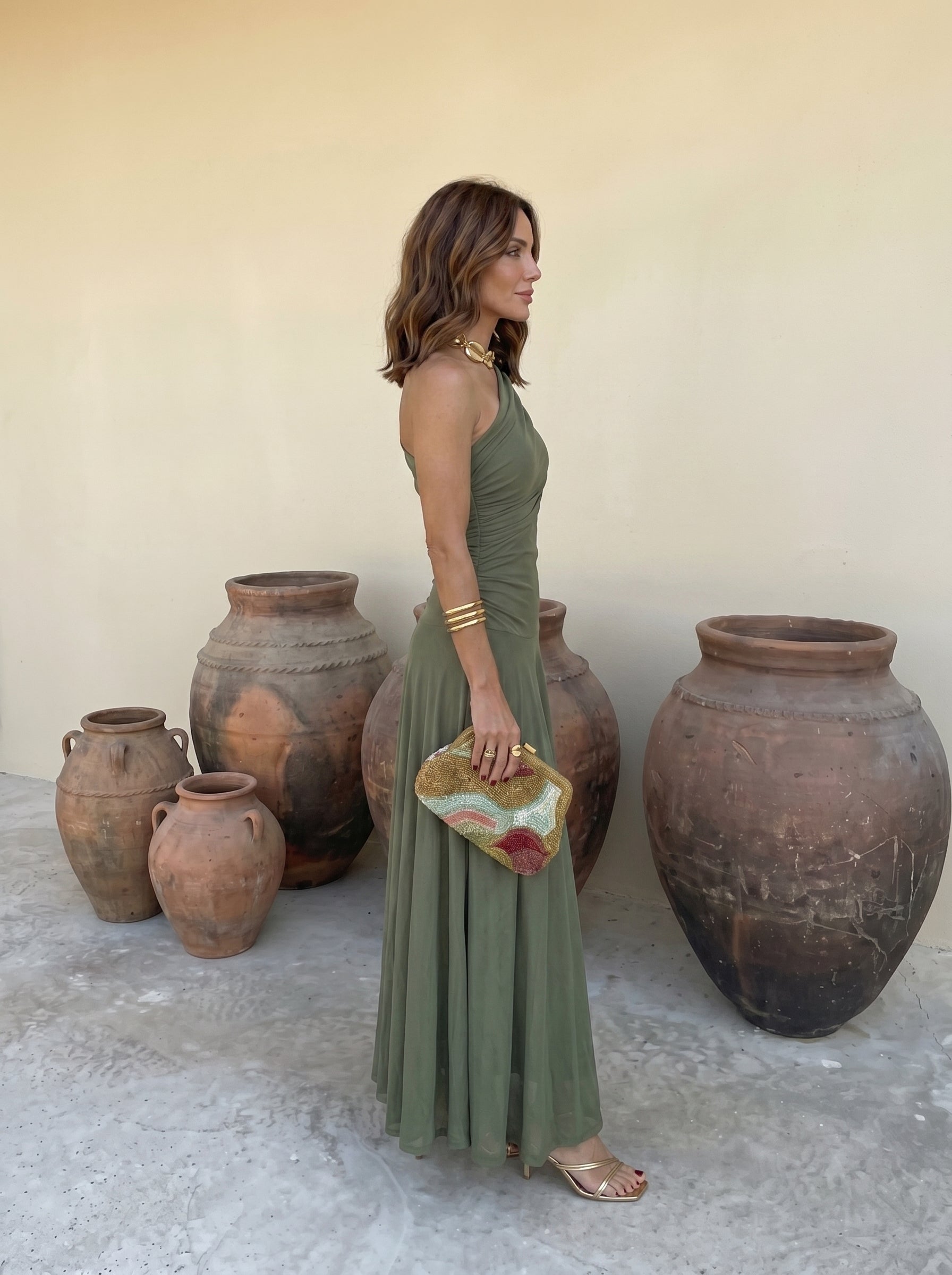 Vestido Largo Nour Verde militar