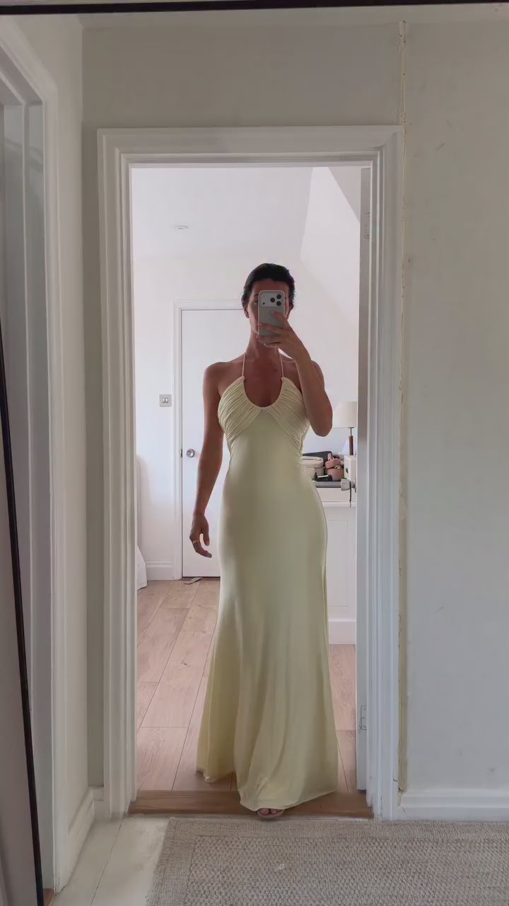 Georgina vestido maxi sirena halter