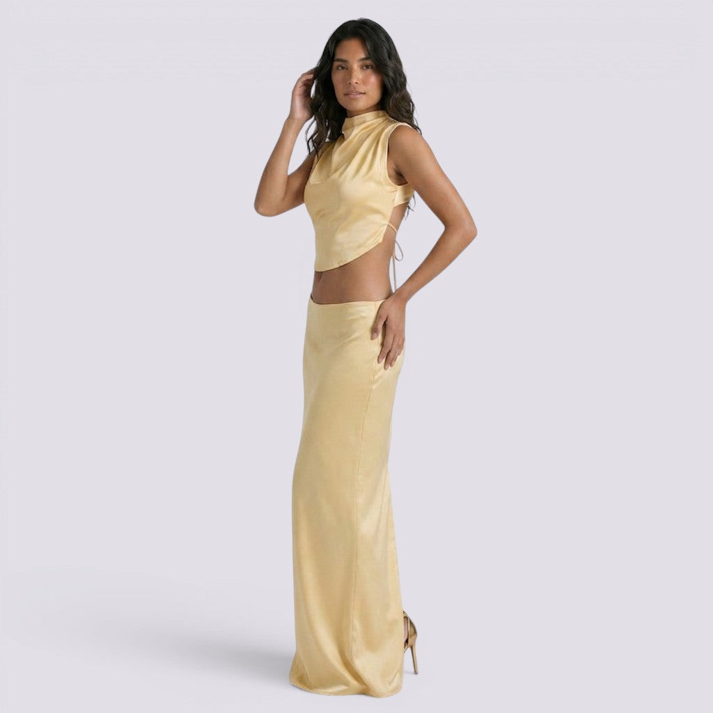 Conjunto Mujer Top y Falda Maxi