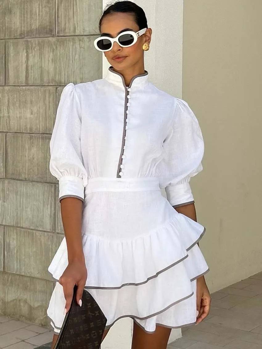 Mara Vestido Mini Con Cuello Cisne