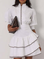 Mara Vestido Mini Con Cuello Cisne